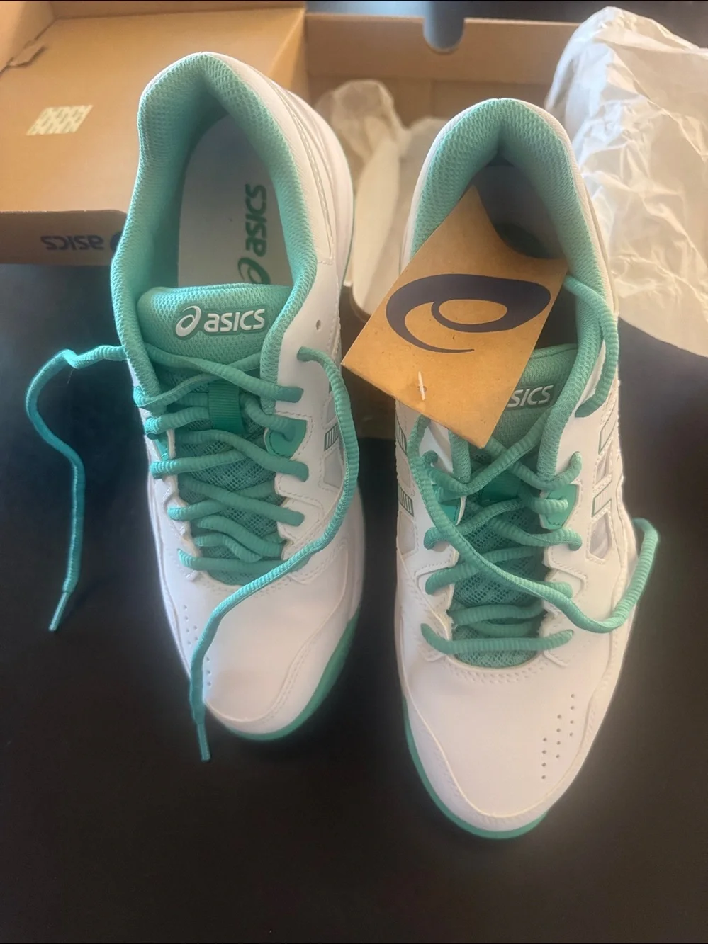 Asics GEL-RENMA White/Aurora Green Box Label - Picture 2 of 3